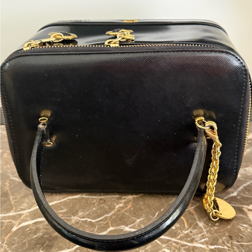 Versace Black Leather Toiletry bag w Charms NWOT - Picture 7 of 14
